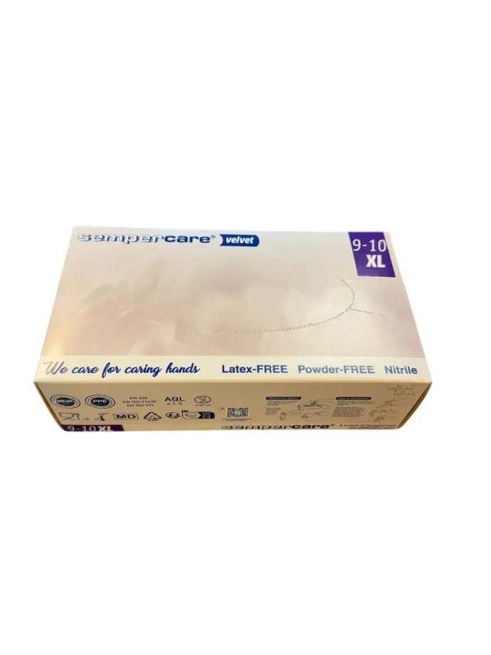 NITRILE PROTECTIVE GLOVES XL, 1 BOX (90 pcs) POWDER-FREE