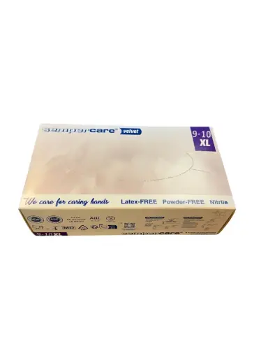 [70200] SUOJAKÄSINE NITRIILI koko XL, 1 LTK (90 kpl) Puuteriton, koko XL