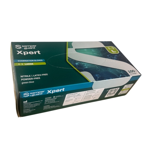 [702141] Nitriilikäsine (L) Semperguard Xpert sininen, 100 kpl/pkt